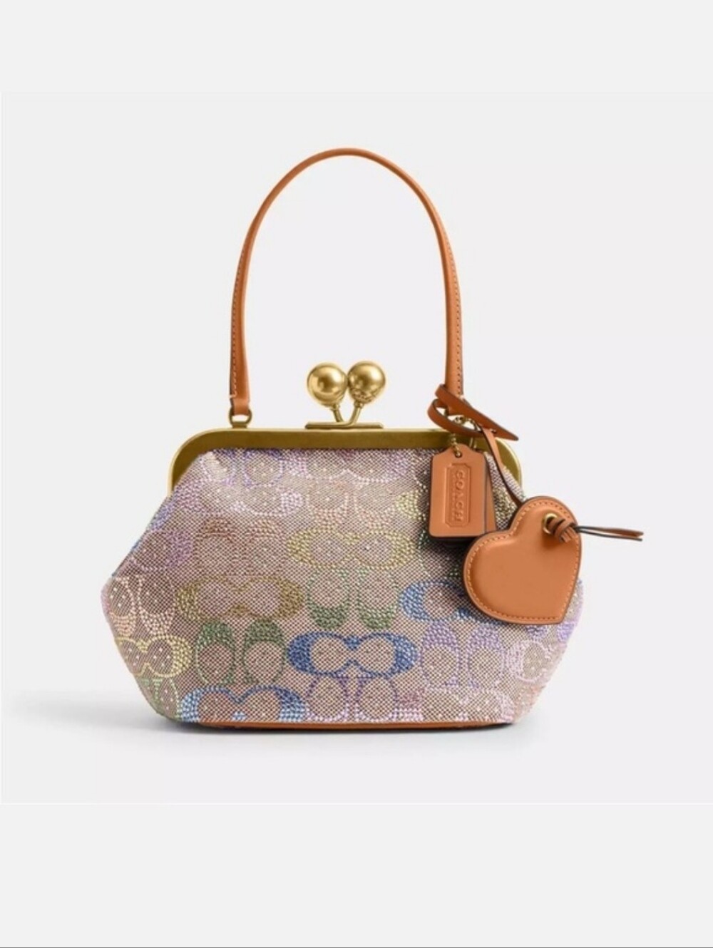 NWT Coach Kisslock 16 Rainbow Crystal Jacquard - Picture 7 of 9
